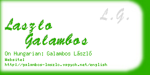 laszlo galambos business card